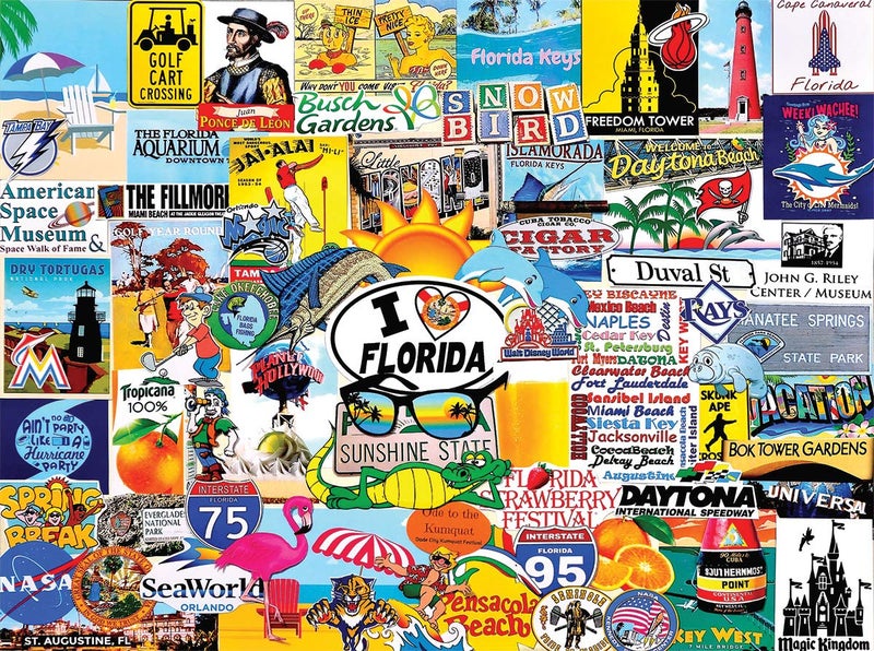White Mountain Puzzles I Love Florida - 1000 Piece Jigsaw Puzzle - Image 1